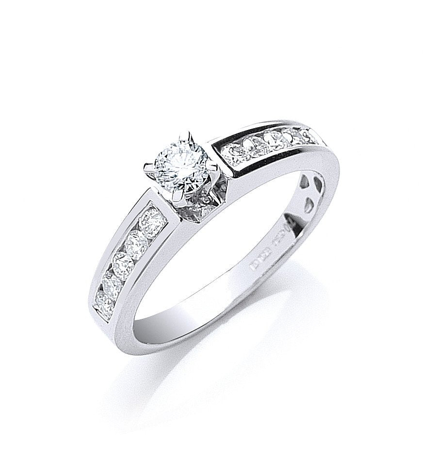 18ct White Gold 0.50ct Brilliant Cut Diamond Ring - Fine Ring - Certified Authentic – Luxury Jewellery by Imperial Tim